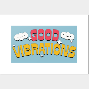 * Good Vibes * Retro Style Typography Design Posters and Art